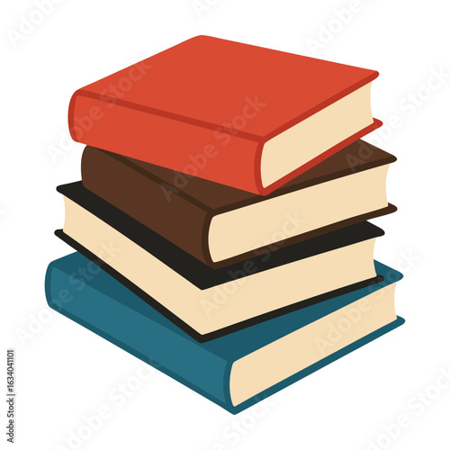 stack of books isolated