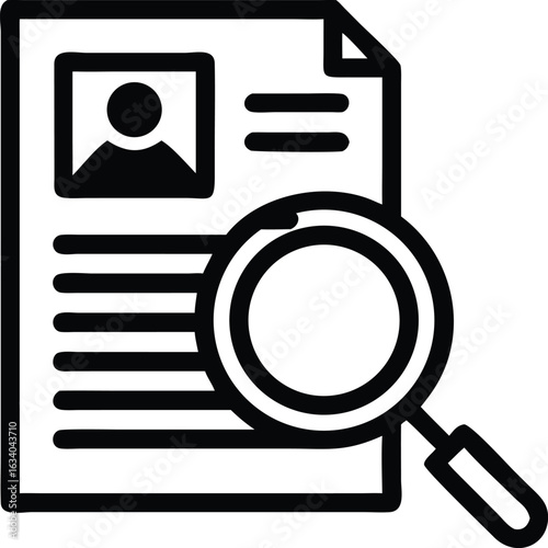 Minimalist black and white job advertisement vector icon