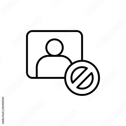 Fake identity outline icons, minimalist vector illustration ,simple transparent graphic element .Isolated on white background