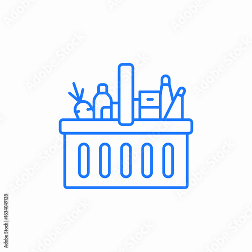 grocery basket icon sign vector
