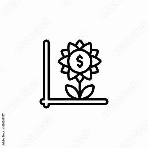 investment bloom icon sign vector