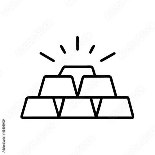 Gold bullion bars with rays of light symbolizing finance  