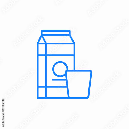 carton of milk and a glass icon sign vector