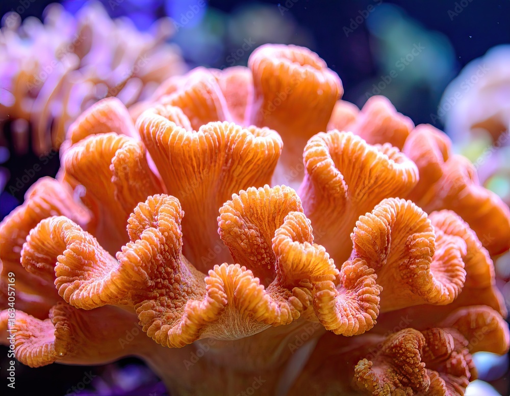 Obraz premium Orange Leather Coral Sarcophyton Underwater