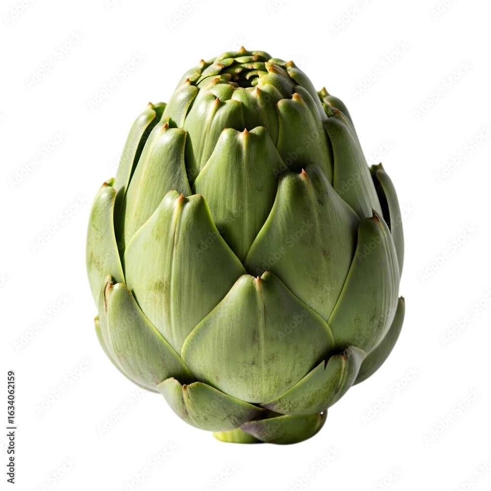 Obraz premium Green artichoke isolated on transparent background