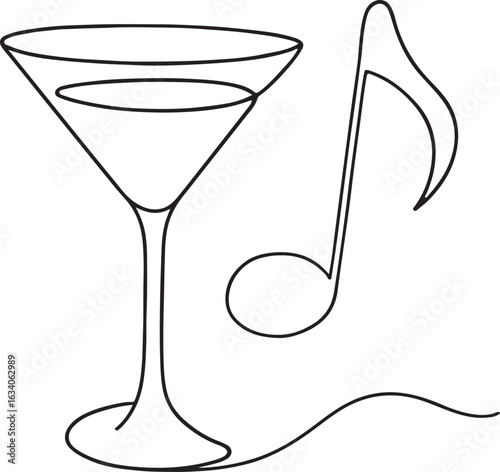 A stylized vector icon depicting a classic martini cocktail with an olive, perfect for party and bar-themed designs