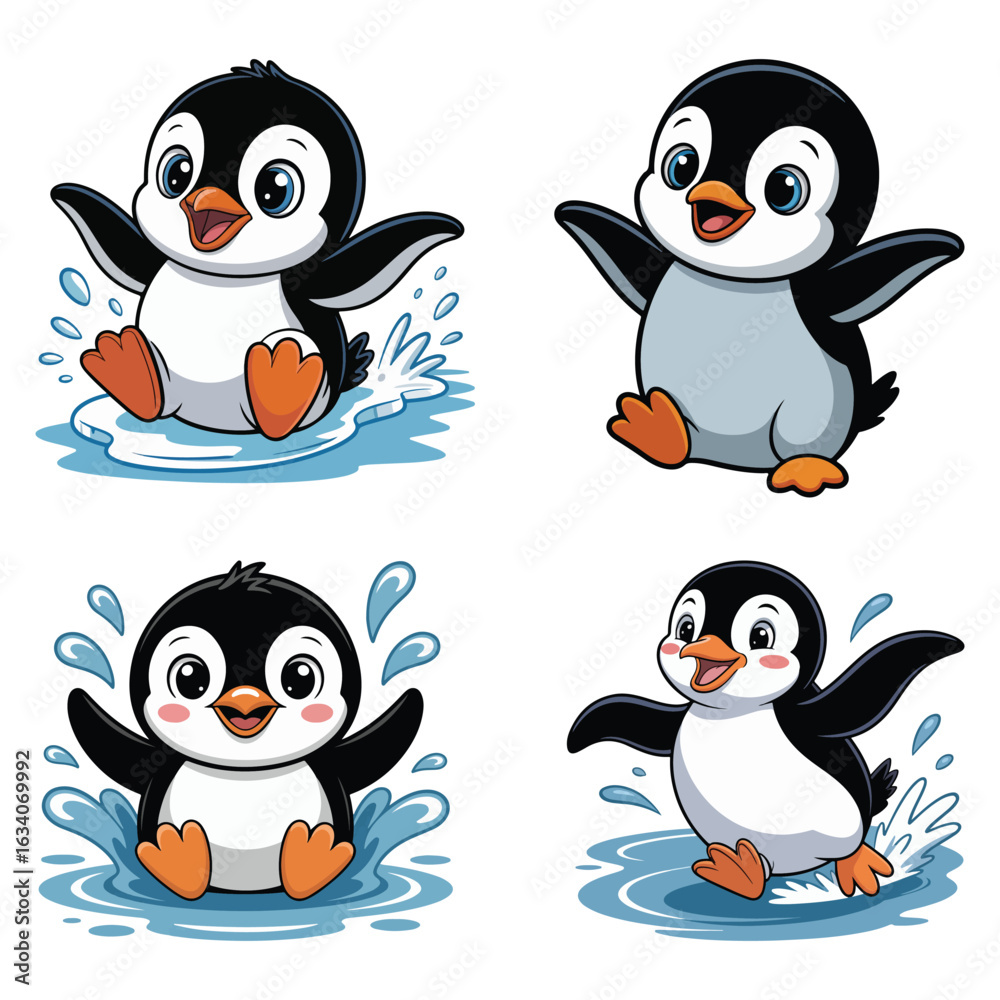 Fototapeta premium A funny cartoon Penguin vector illustration 