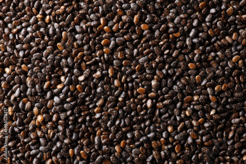 Chia seeds scattered