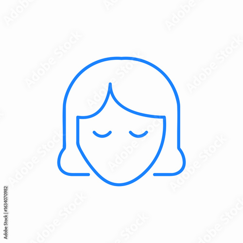eyes closed woman icon sign vector