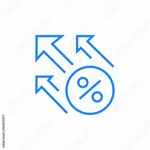 rates increase icon sign vector