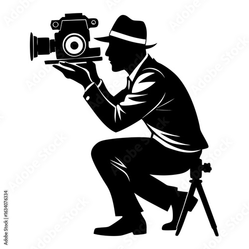 Filmmaker silhouette capturing a scene