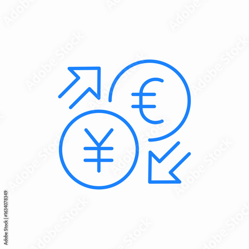 yen euro exchange icon sign vector