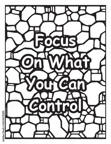 Motivational quote coloring page: Mosaic pattern background: Uplifting quote to color