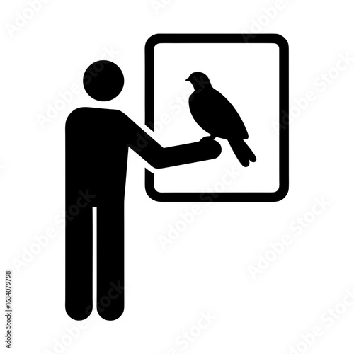 Person holding a bird silhouette