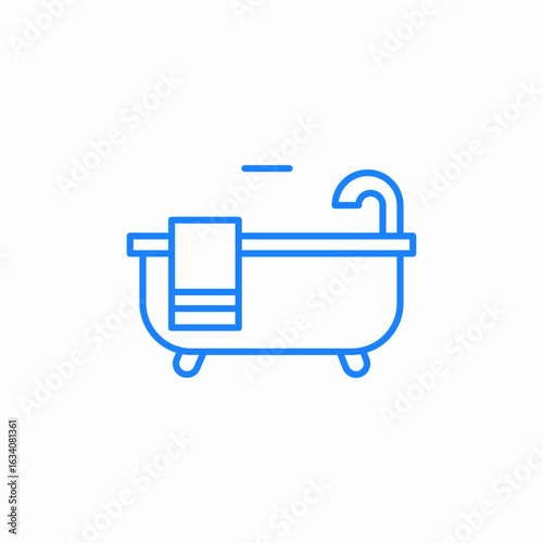 bathtub fixture icon sign vector