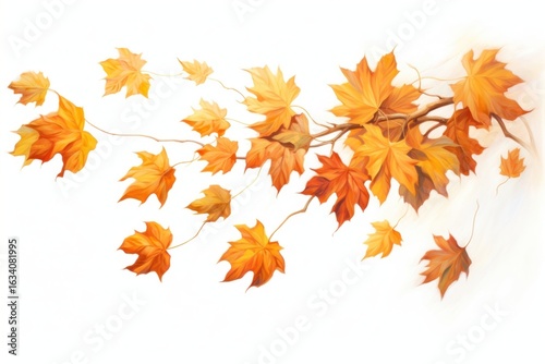 Falling Autumn leaves autumn maple plant.