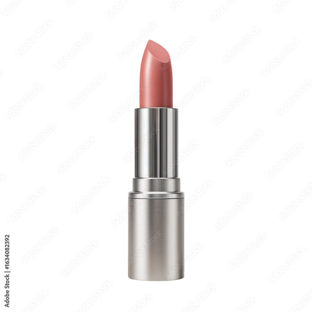 Obraz premium Light pinkish-nude lipstick in a silver tube