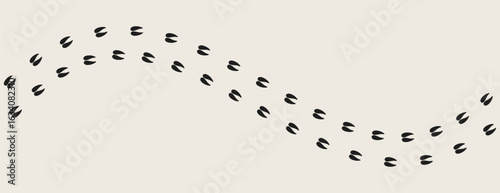 Gazelle footprints silhouette. Animal paw prints 