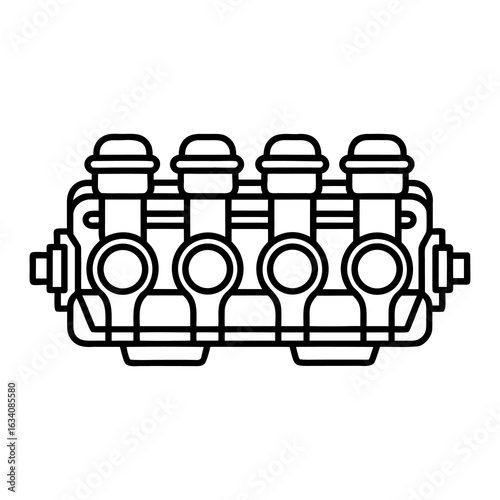 Illustration of an Inline Four-Cylinder Engine Block