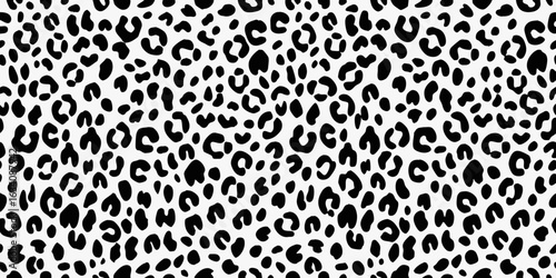 Classic black and white leopard print pattern