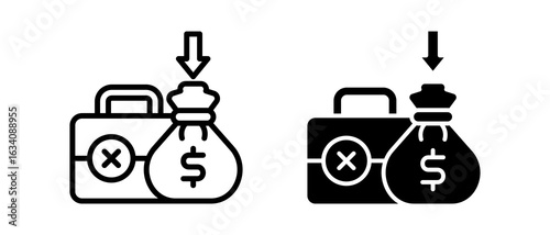 Severance multiple icon set of two.line and glyph vector illustration
