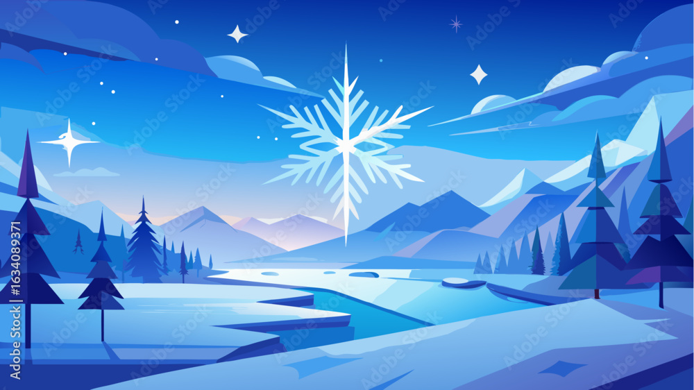 Obraz premium winter landscape with mountains