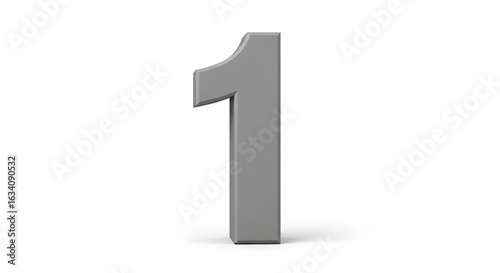 Free Download 3D Rendered Number One on White Background - GFXLoad