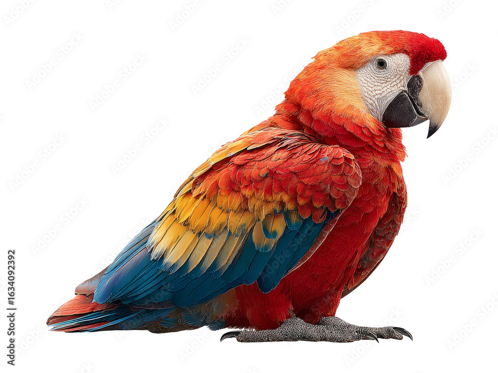 Fototapeta premium Colorful Parrot Isolated on Transparent Background for Creative Use