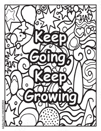 Motivational quote coloring page: Inspirational words to color: Mosaic pattern