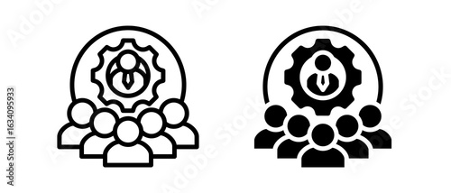 Staff multiple icon style vector illustration