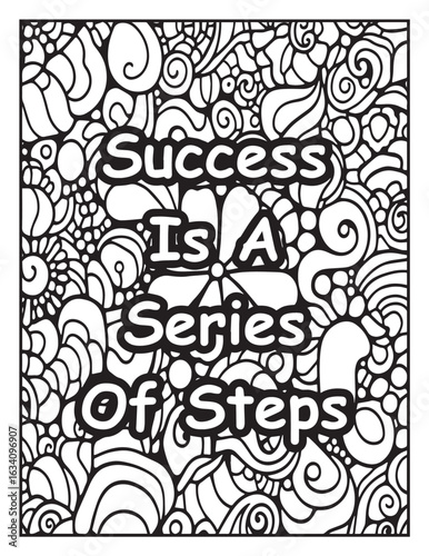 Motivational quote coloring page: Affirmation words to color: Mosaic pattern