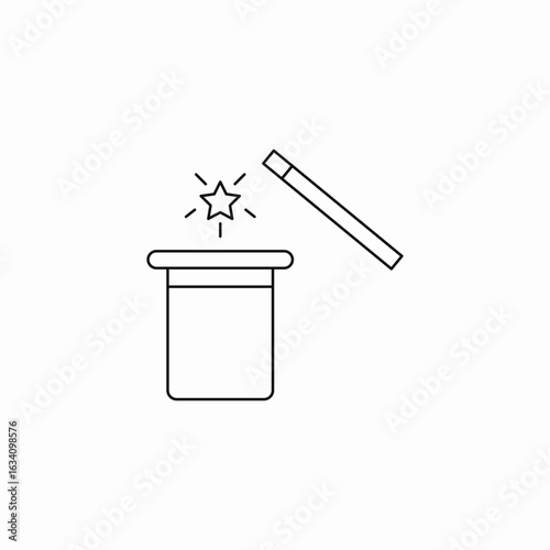 magic hat wand icon sign vector