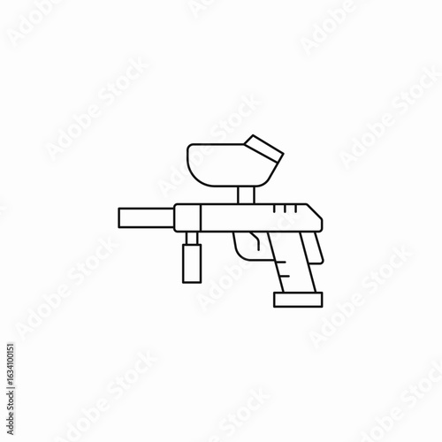 paintball gun shooting icon sign vector