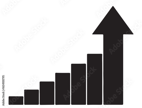 upward-pointing arrow with steps, symbolizing business growth or success