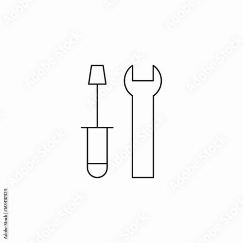 screwdriver wrench tools icon sign vector