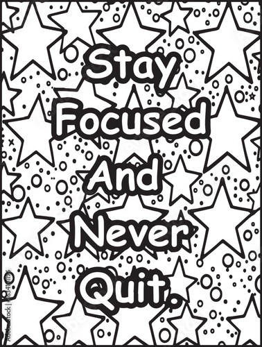 Motivational quote coloring page: Affirmation coloring: Stars pattern