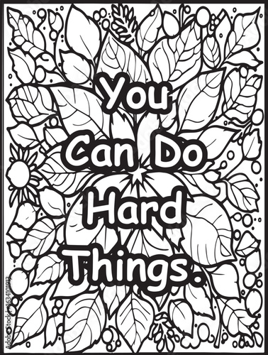 Motivational quote coloring page: 