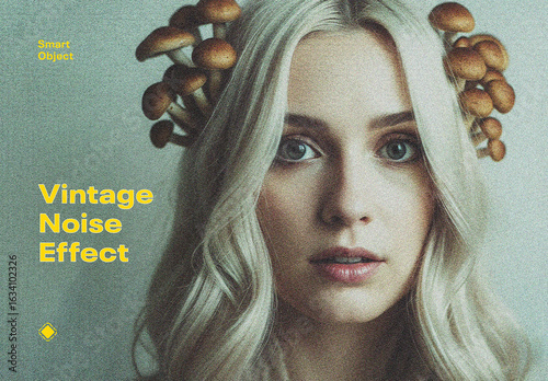 Vintage Noise Photo Effect Mockup