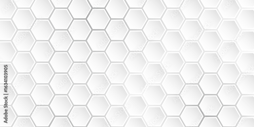 Naklejka premium Abstract hexagon technology style geometric shape background, simple white background image.