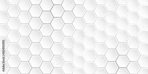 Abstract hexagon technology style geometric shape background, simple white background image.