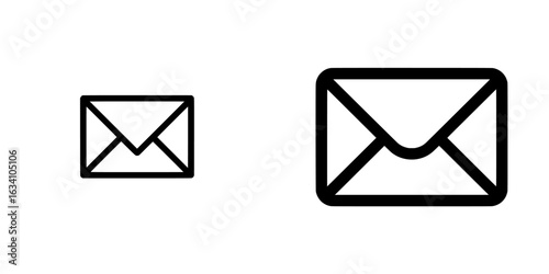 The black modern icon of an envelope serves as a symbol of correspondence