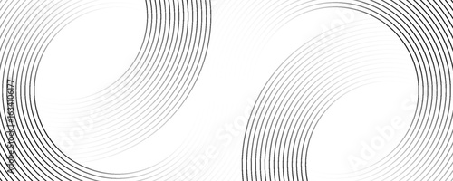 White geometric abstract background overlapping layers on bright space with line effect decoration. Circle style concept modern graphic design element. Vector