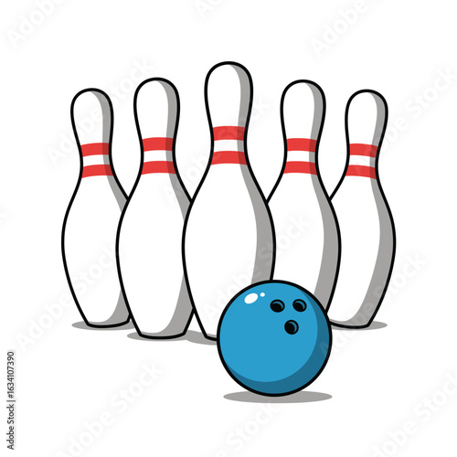 detailed professional high quality Bowling Scene
