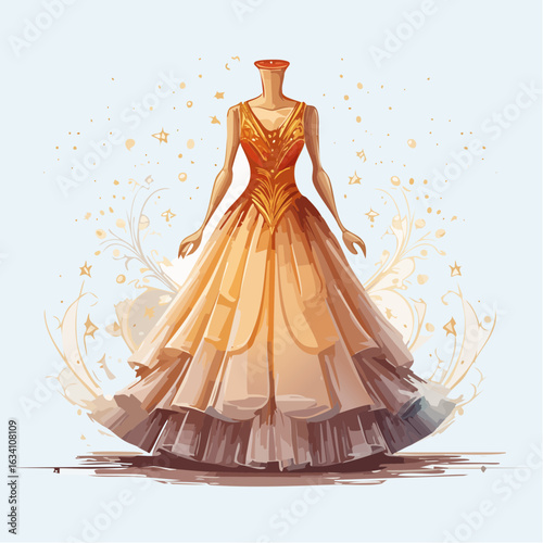 golden accent dress 