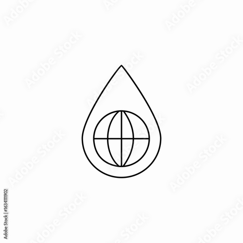 global water drop icon sign vector