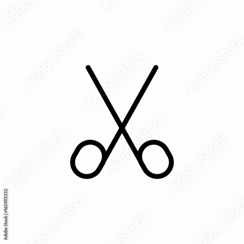 open scissors cut icon sign vector