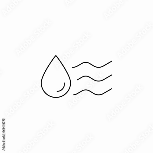 water flow drop icon sign vector