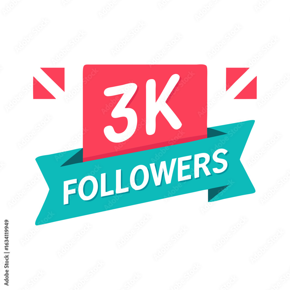 Fototapeta premium Banner With 3K Followers Text 