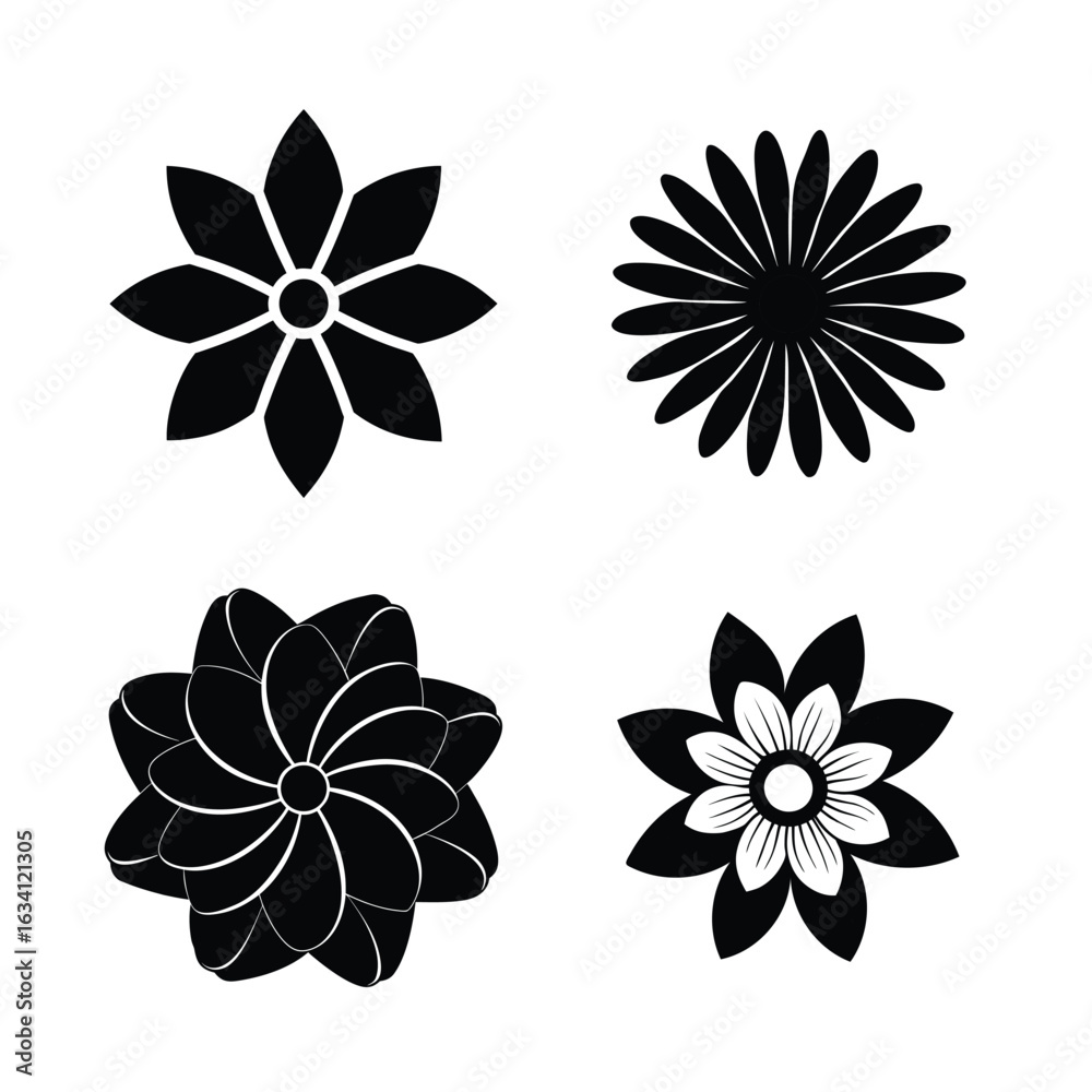 Fototapeta premium set of vector flowers
