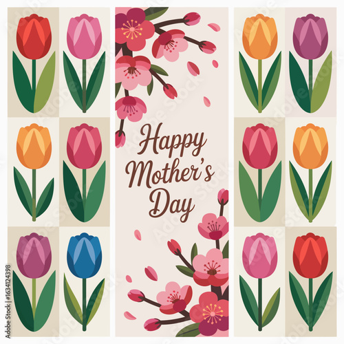 Three coordinating mother s day floral background designs
